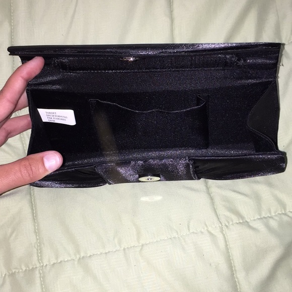 Black satin clutch NWOT - Picture 2 of 3